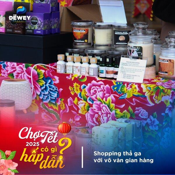 Alt: Gian hàng ẩm thực và mua sắm tại sự kiện Tết Không Biên Giới