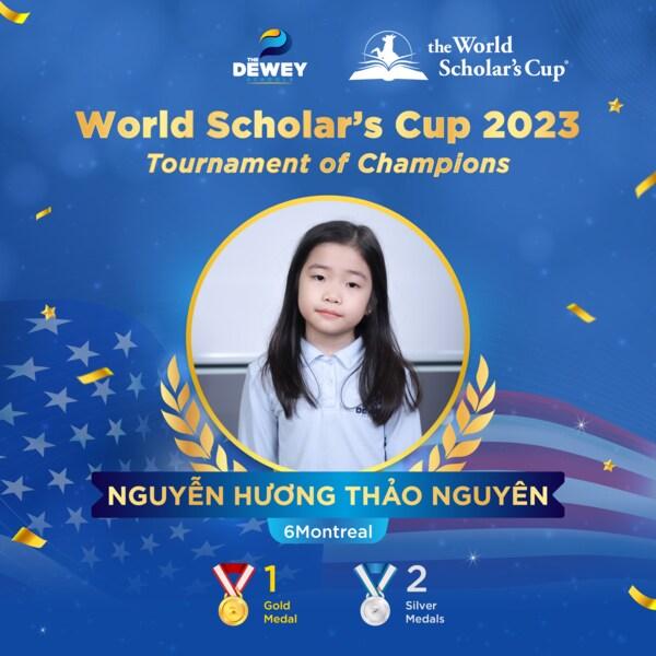 alt text: Học sinh Nguyễn Hương Thảo Nguyên tại World Scholar’s Cup
