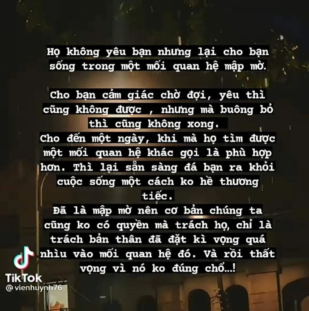 Ảnh chụp màn hình về mối quan hệ trên tình bạn dưới tình yêu