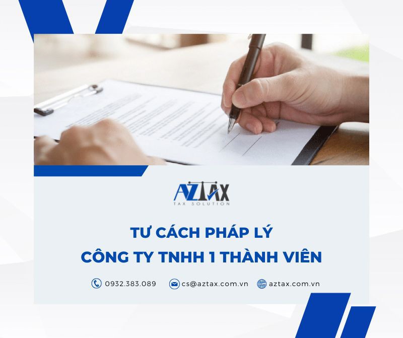 tu cach phap ly cty tnhh 1 thành viên là gì